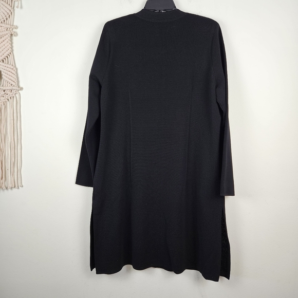 MISOOK Tunic Long Cardigan Sweater  Black Pockets Duster - Picture 6 of 6